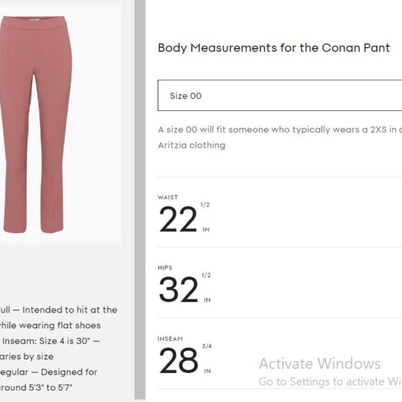 NWT Babaton Conan Pant size 00 - red willow color - Picture 5 of 5